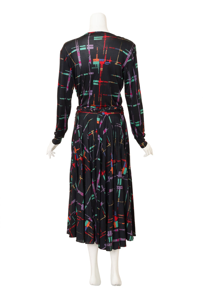 Vintage Missoni Sketch Plaid Top, Skirt & Belt Set on mannequin back @ Recess LA