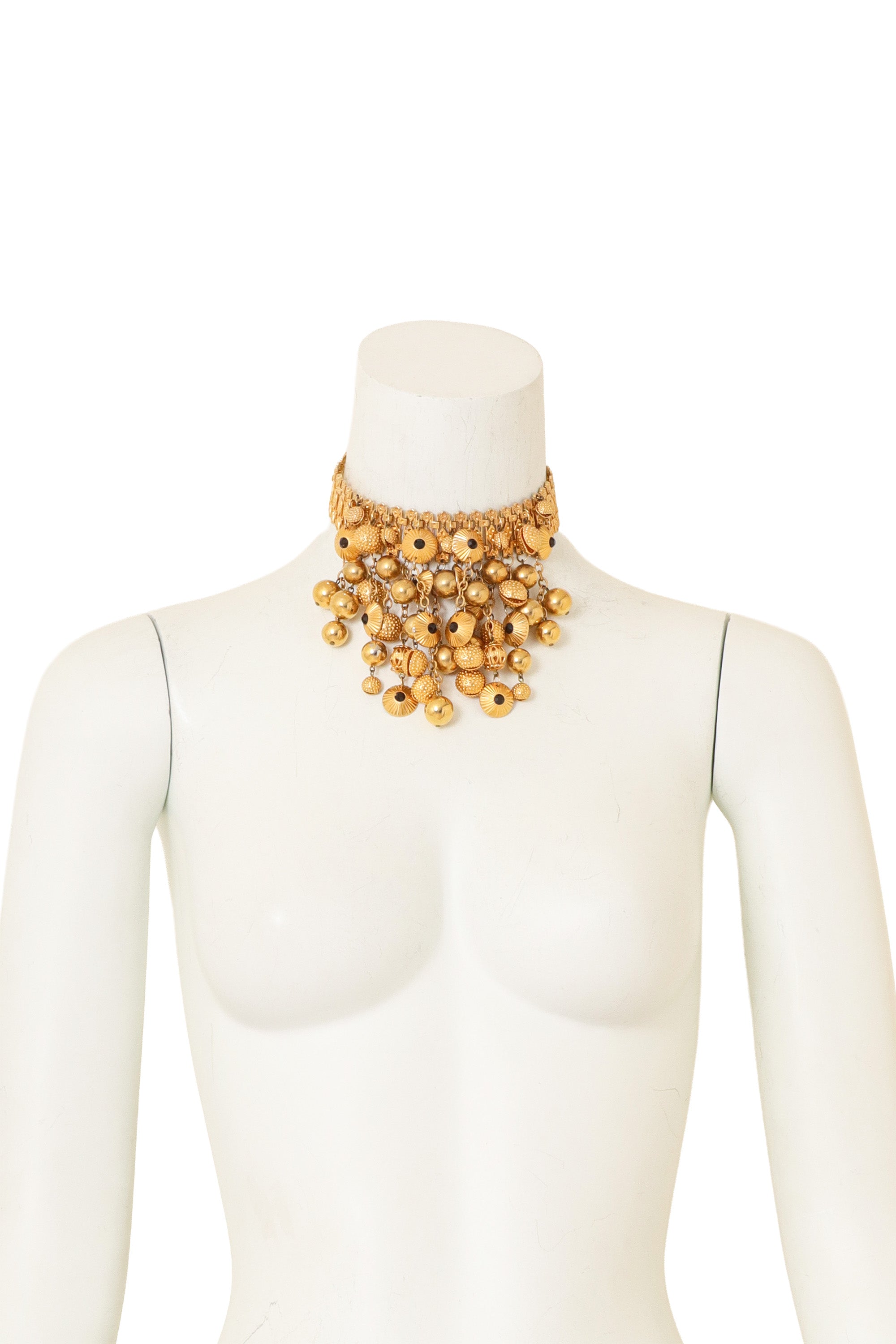 Textured Orb Cascade Choker by Bijoux Elfe on mannequin @ Recess LA