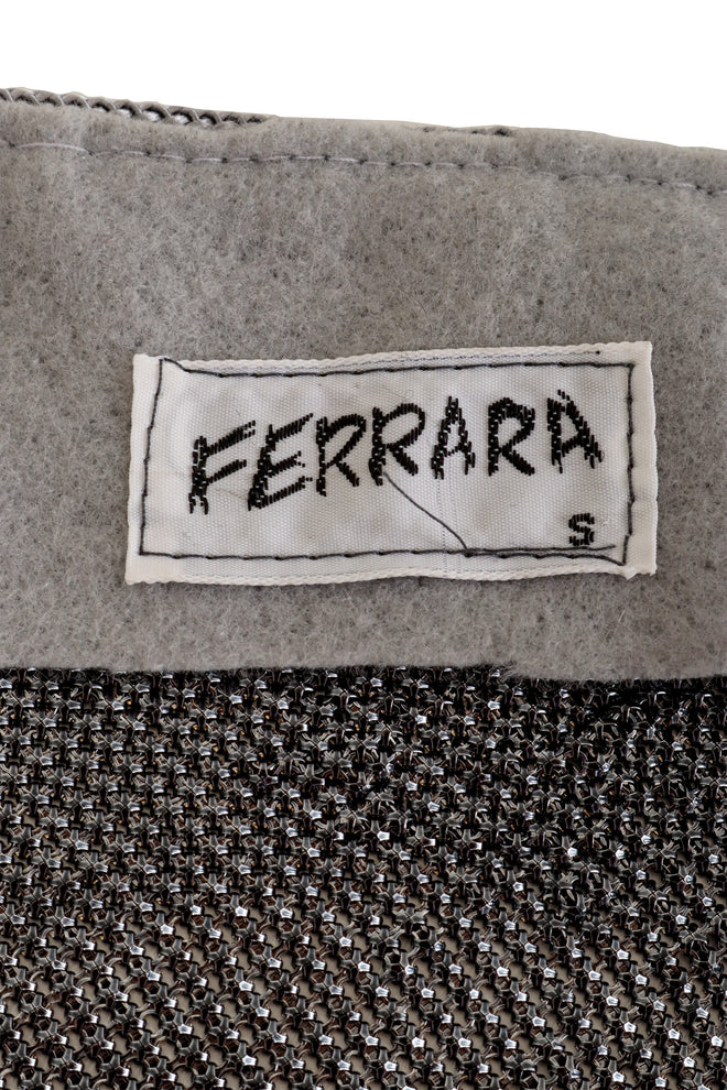Vintage Ferrara Pewter Mesh Halter Top label @ Recess LA