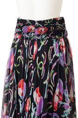 Chanel Floral Mesh Handkerchief Skirt on mannequin back close @ Recess LA