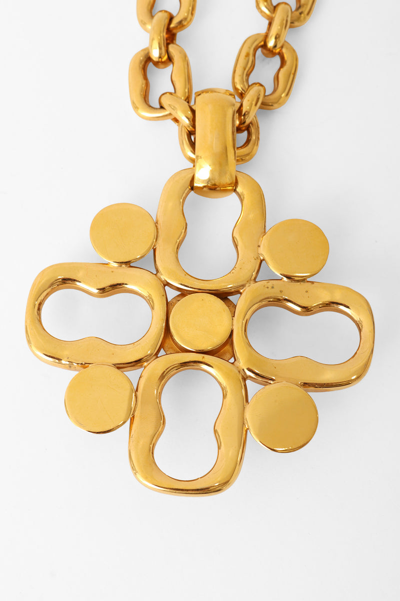 Vintage Gucci 1992 Squared Link Cabochon Cross Necklace – Recess