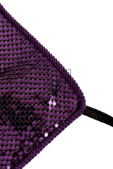 Vintage Ferrara Purple Mesh Halter Top wear @ Recess LA