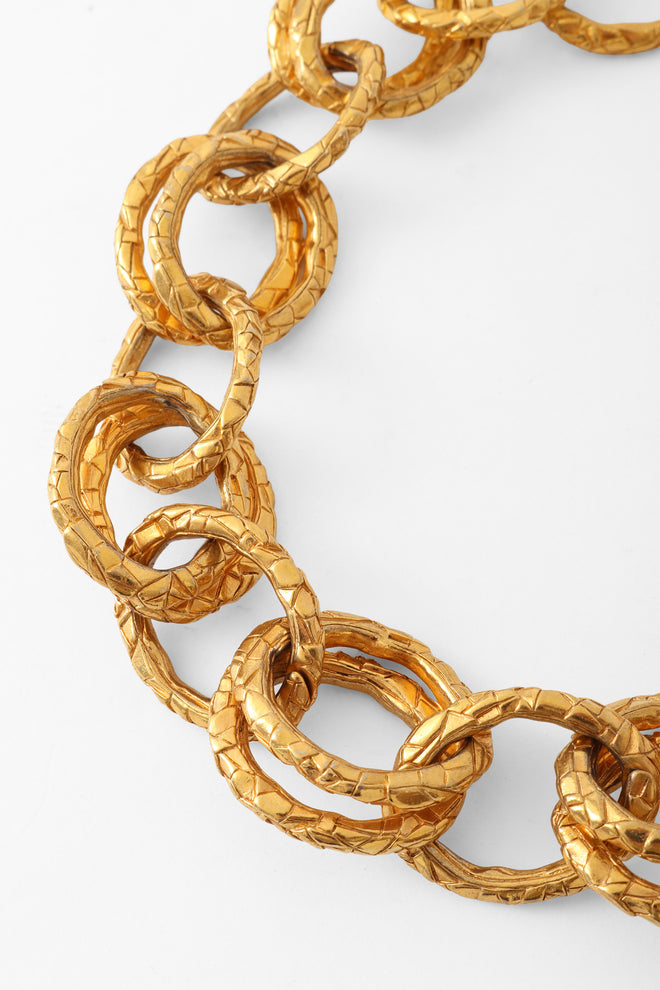double link chain collar necklace close @ Recess LA