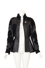 Vintage Emilio Pucci Patch Fur Peplum Jacket on mannequin open @ Recess LA