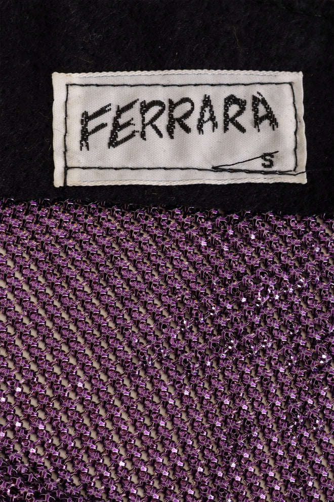 Vintage Ferrara Purple Mesh Halter Top label @ Recess LA
