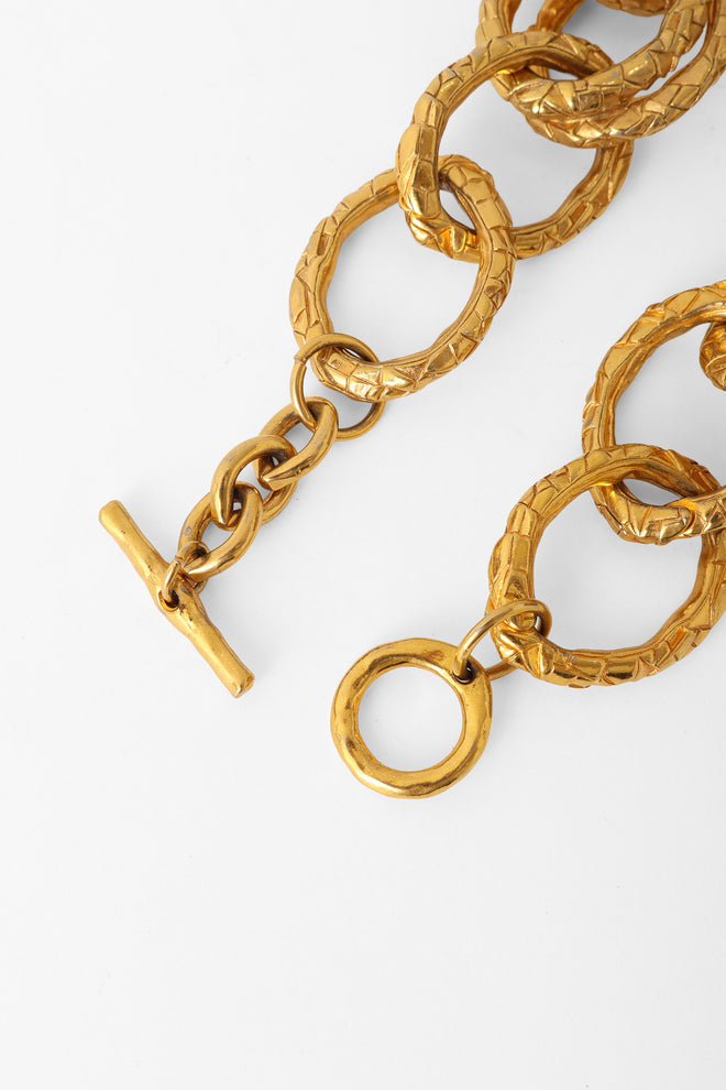 double link chain collar necklace clasp @ Recess LA