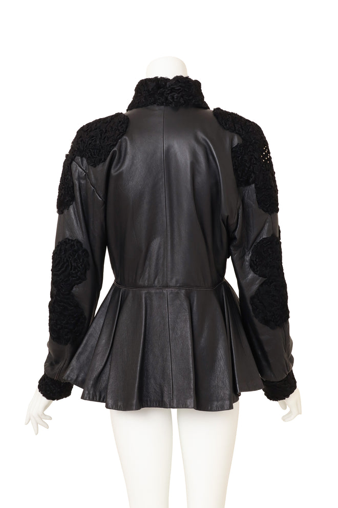 Vintage Emilio Pucci Patch Fur Peplum Jacket on mannequin back @ Recess LA