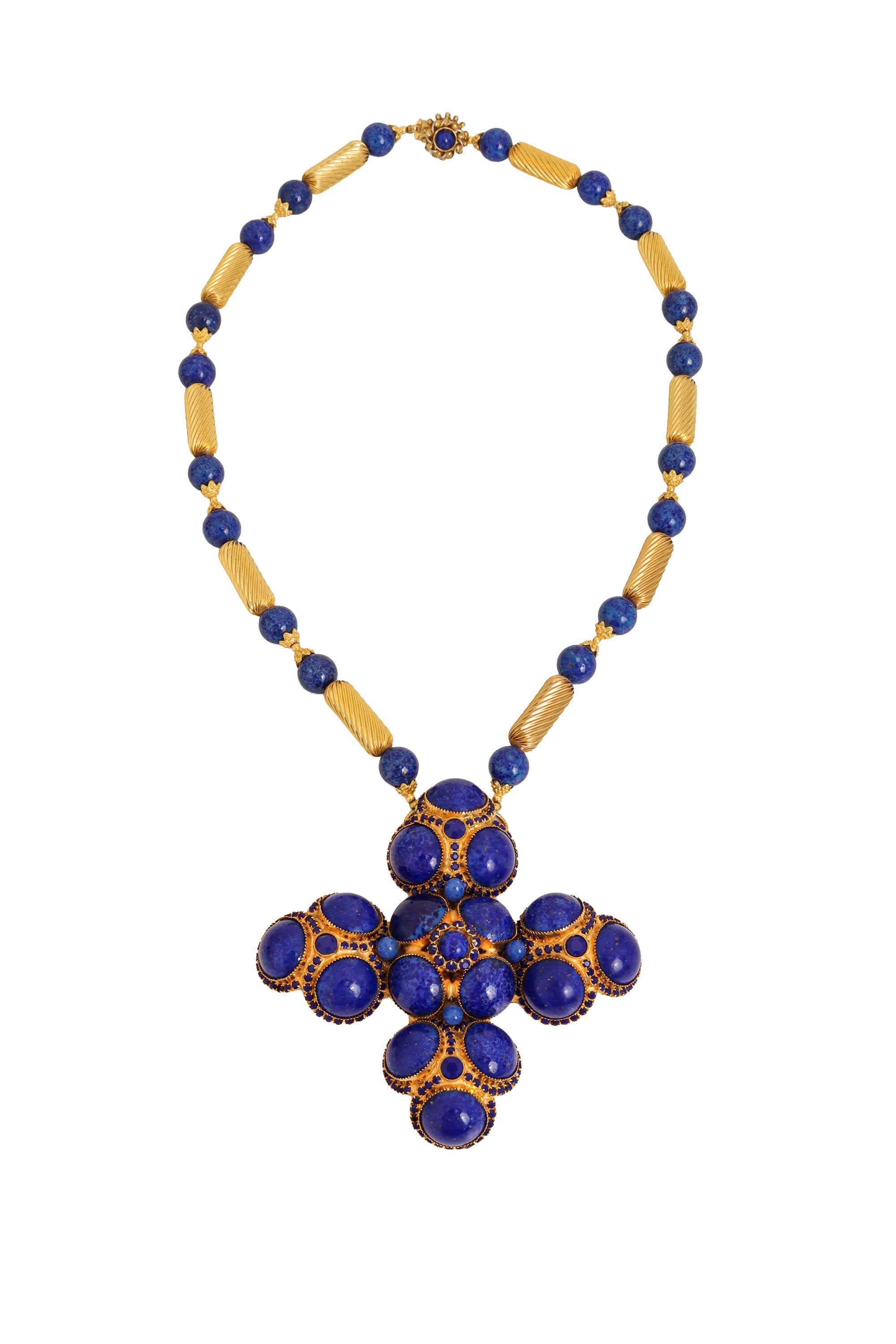 Lapis Maltese Cross Necklace by William De Lillo @ Recess LA