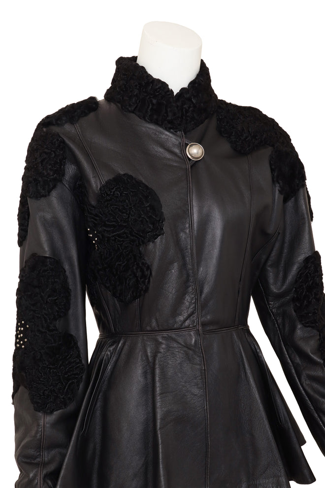 Vintage Emilio Pucci Patch Fur Peplum Jacket on mannequin close @ Recess LA