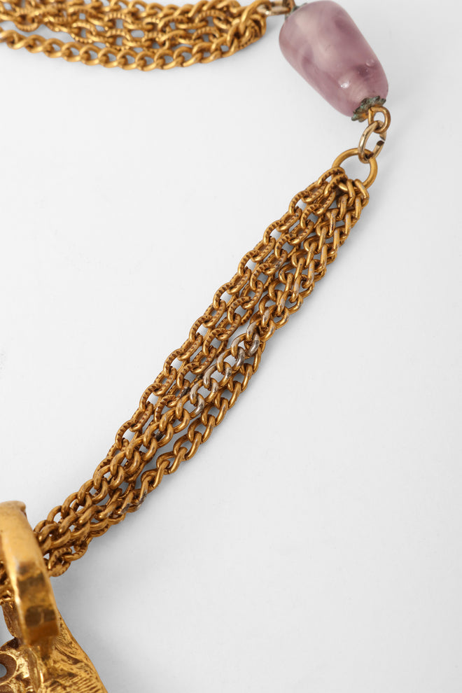 chain fringe necklace chain finish close @ Recess LA