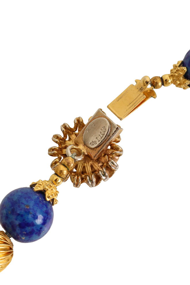 Lapis Maltese Cross Necklace by William De Lillo signature @ Recess LA