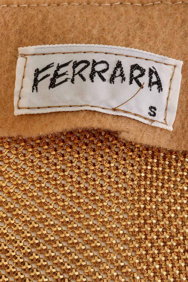 Vintage Ferrara Gold Mesh Halter Top label @ Recess LA