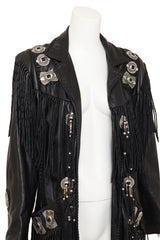 Vintage Arturo Concho Fringe Leather Jacket on mannequin close @ Recess LA
