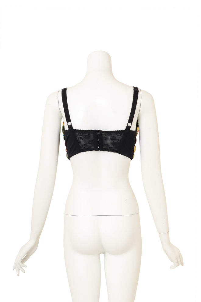 Dolce & Gabbana Rainbow Crystal Bustier Top on mannequin back @ Recess LA
