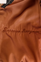 Vintage Giorgio Di Sant'Angelo Metallic Leather Animal Maxi Coat on mannequin name embroidery @ Recess LA