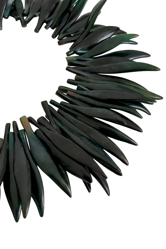 Green Resin Leaf Spike Collar by Monies close @ Recess LA