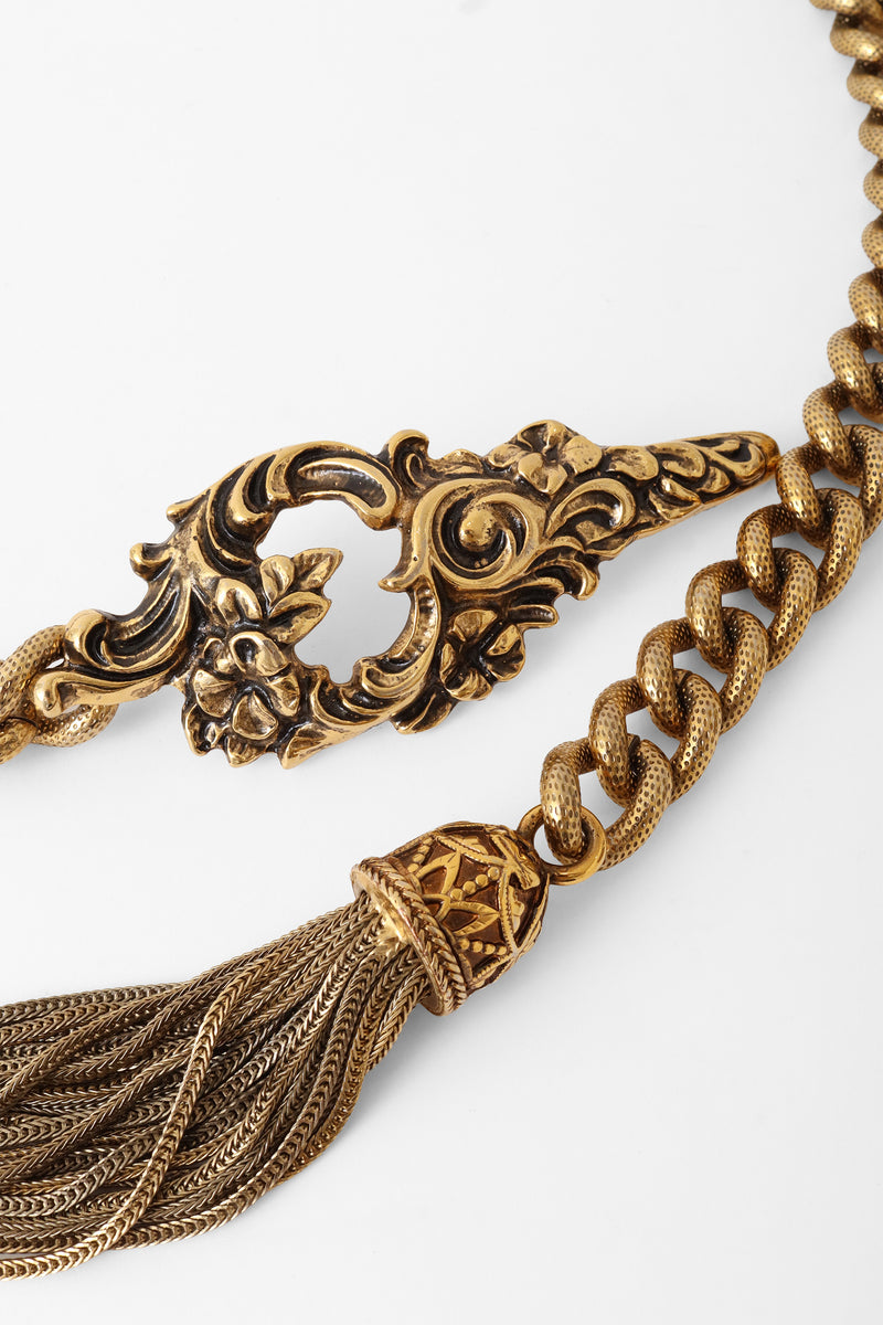 Unsigned Vintage Avian Filigree Chain Belt – Recess display picture 3