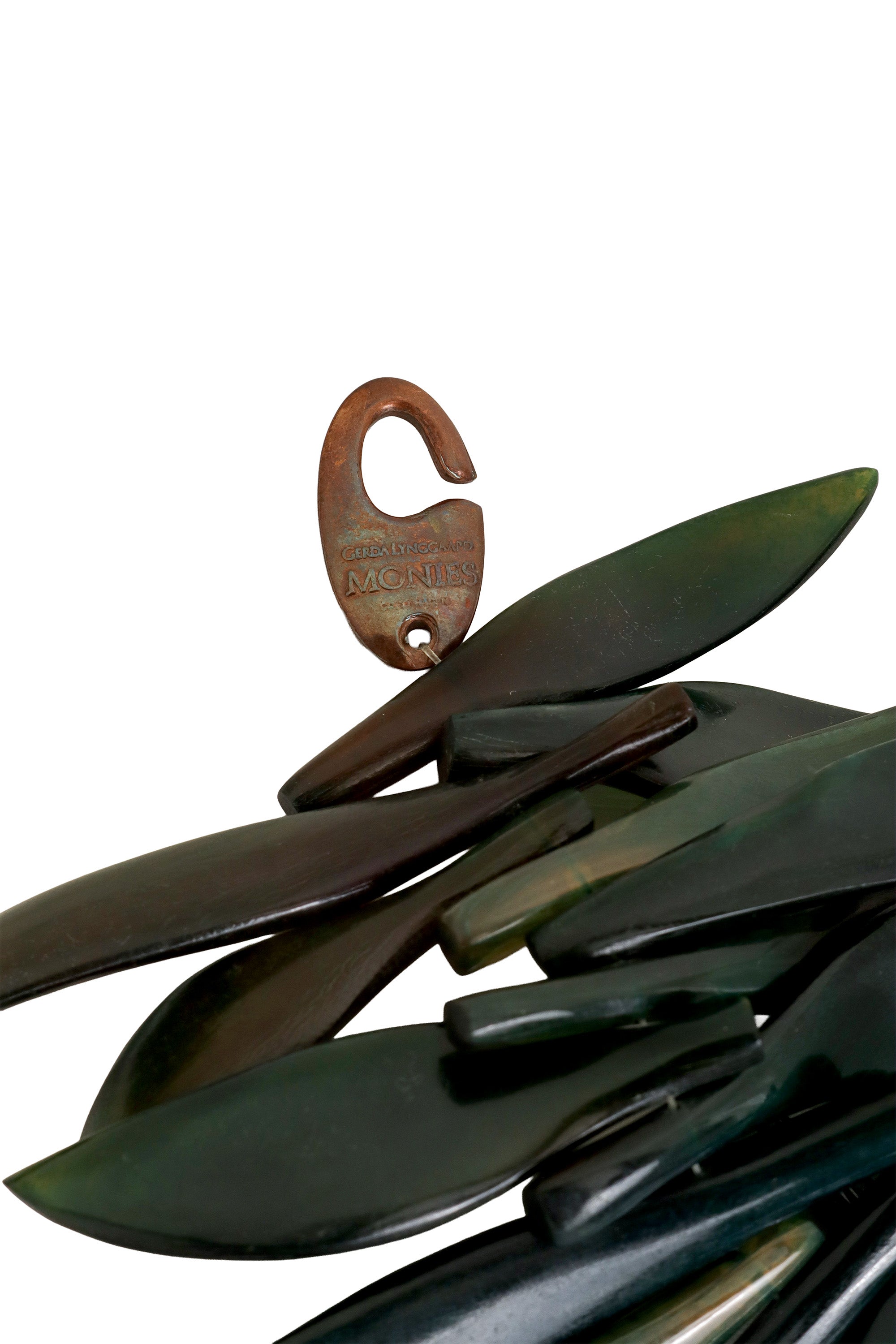Green Resin Leaf Spike Collar by Monies signature @ Recess LA