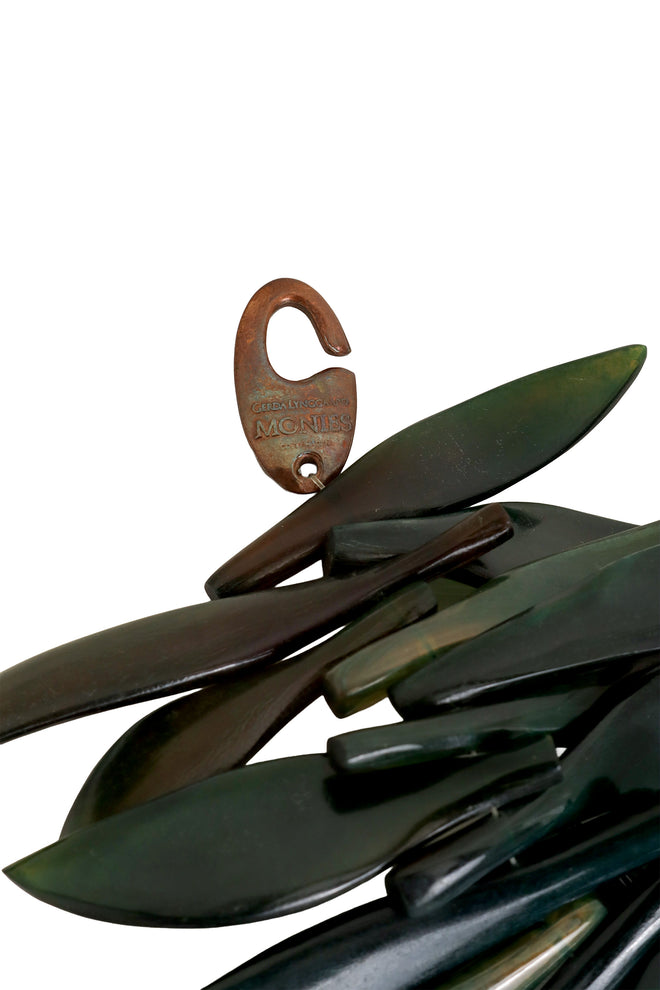 Green Resin Leaf Spike Collar by Monies signature @ Recess LA