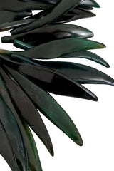 Green Resin Leaf Spike Collar by Monies wear @ Recess LA