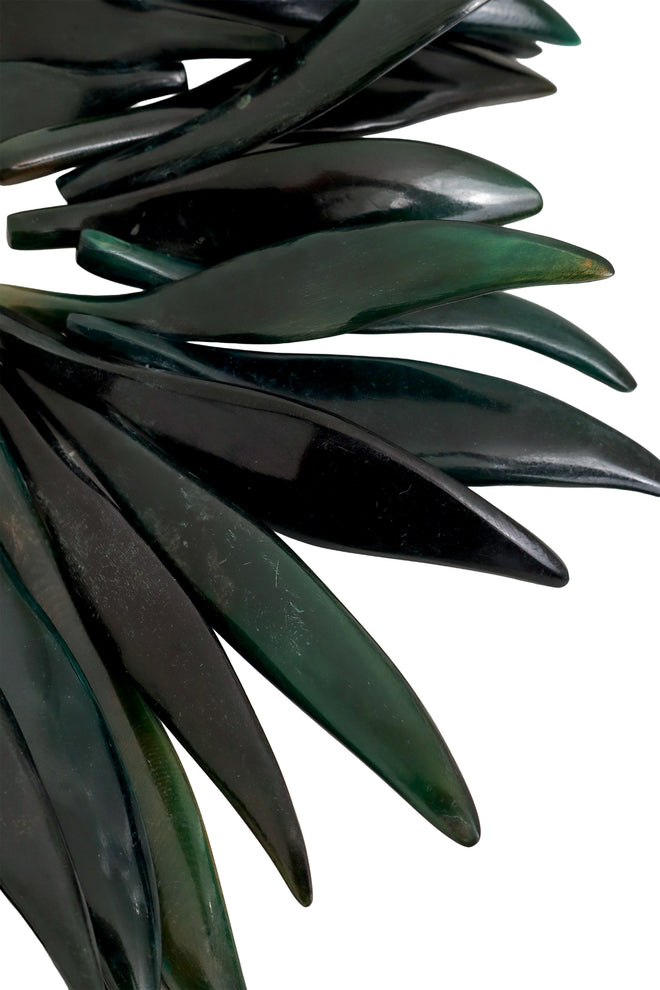 Green Resin Leaf Spike Collar by Monies wear @ Recess LA