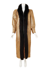 Vintage Giorgio Di Sant'Angelo Metallic Leather Animal Maxi Coat on mannequin @ Recess LA