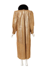 Vintage Giorgio Di Sant'Angelo Metallic Leather Animal Maxi Coat on mannequin back @ Recess LA