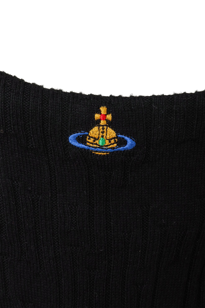 Vivienne Westwood Rib Knit Corset Top logo close @ Recess LA