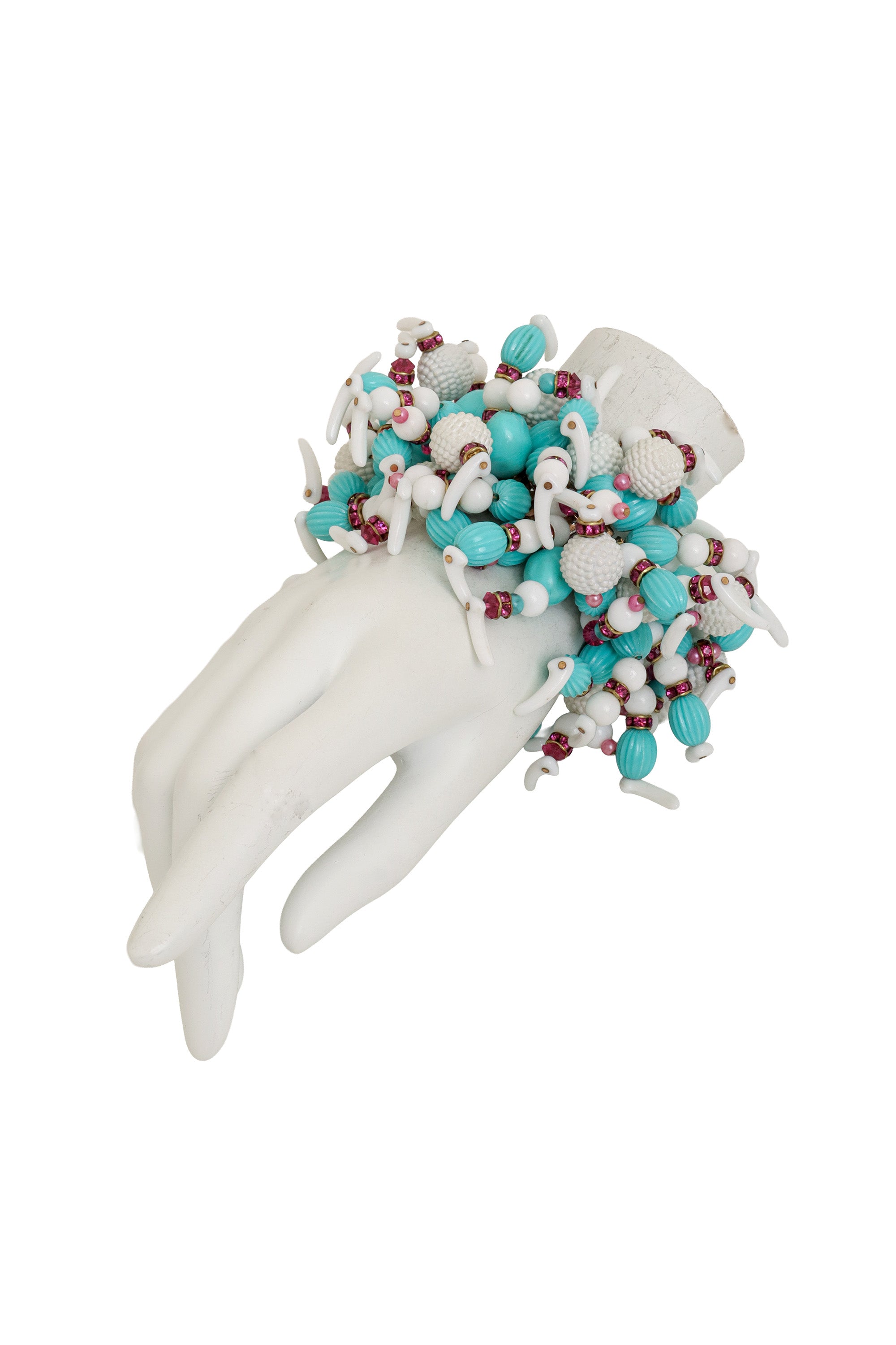 Coral Bead Cluster Bracelet on mannequin @ Recess LA