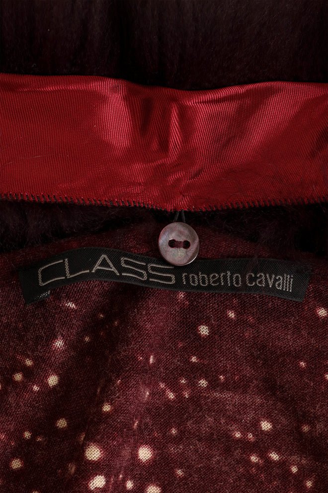 Vintage Roberto Cavalli Cosmic Fur Collar Cardigan signature @ Recess LA 