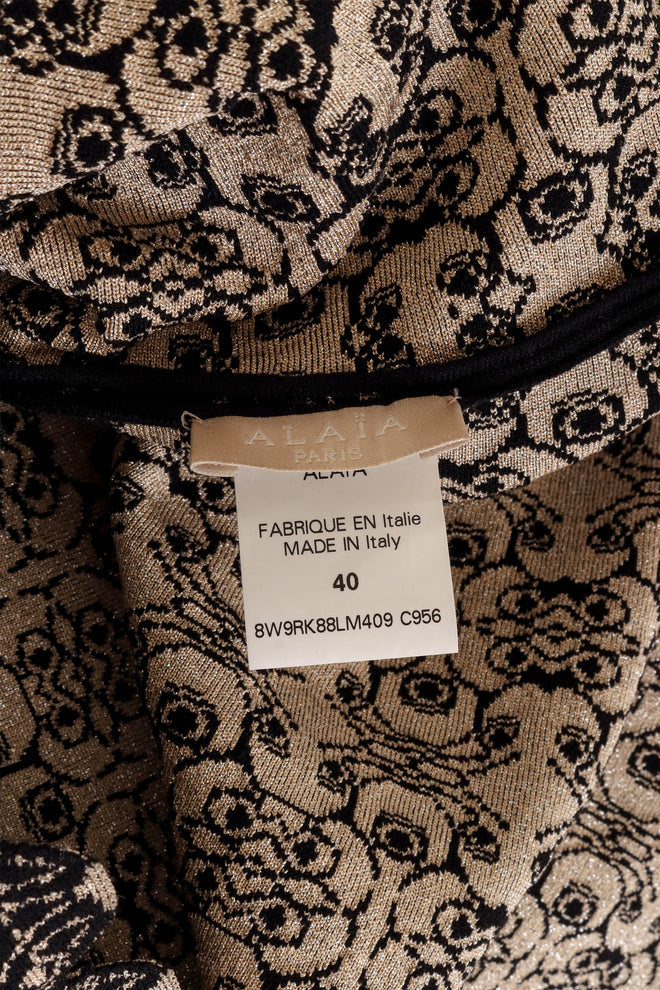 Alaïa Metallic Geo Knit Dress label @ Recess LA