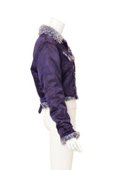 Vintage Jean Paul Gaultier Skulls Fur Jacket on mannequin side @ Recess LA