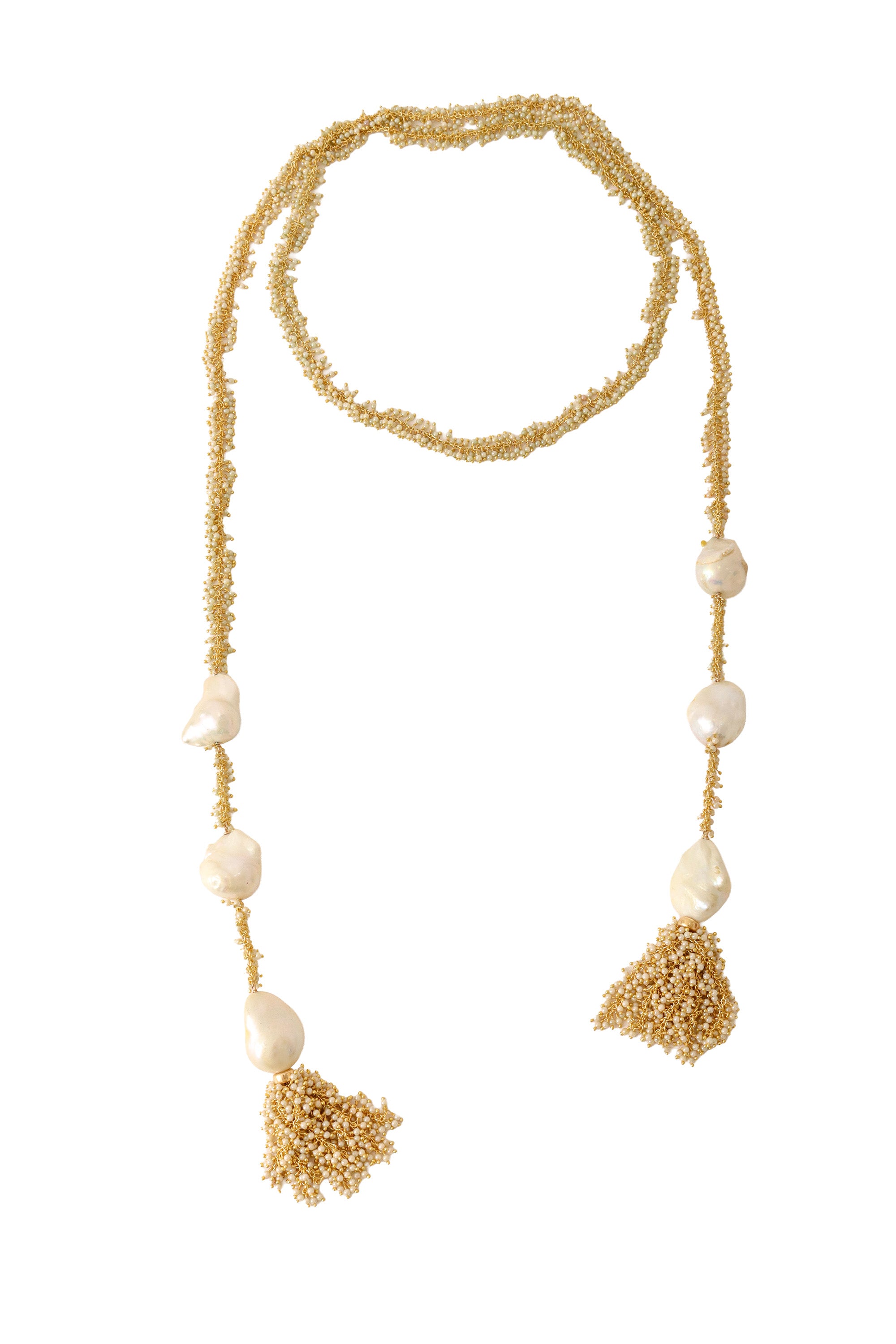 pearl cluster chain lariat necklace @ Recess LA