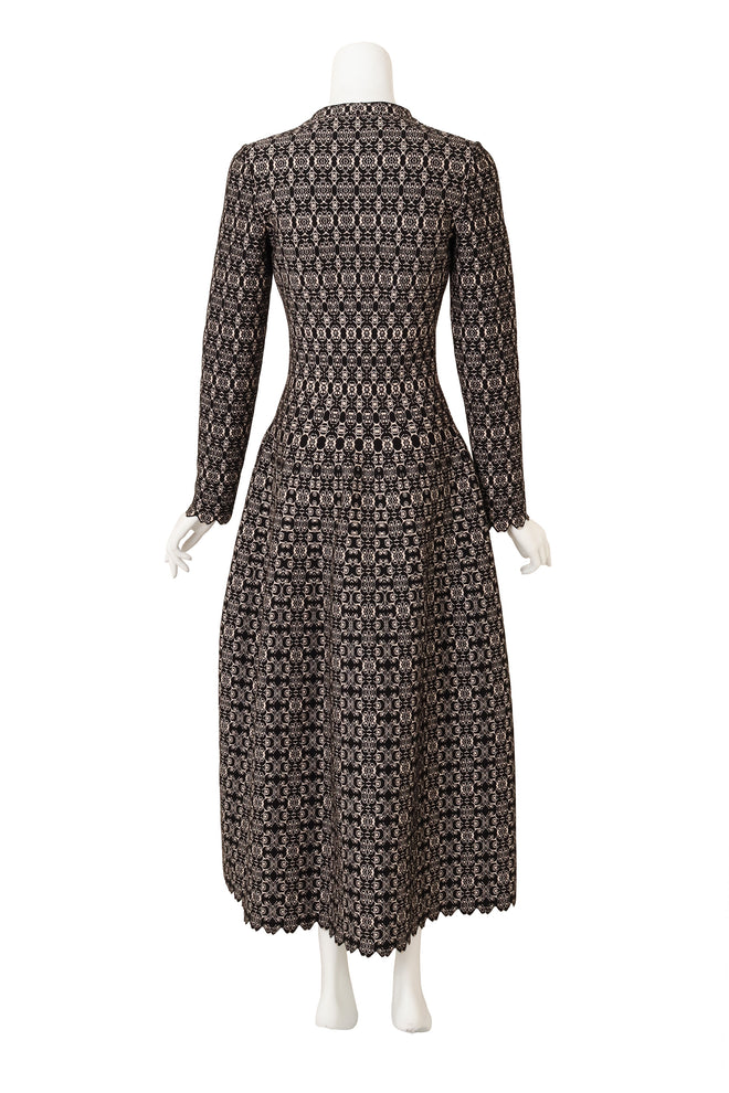 Alaïa Metallic Geo Knit Dress on mannequin back @ Recess LA