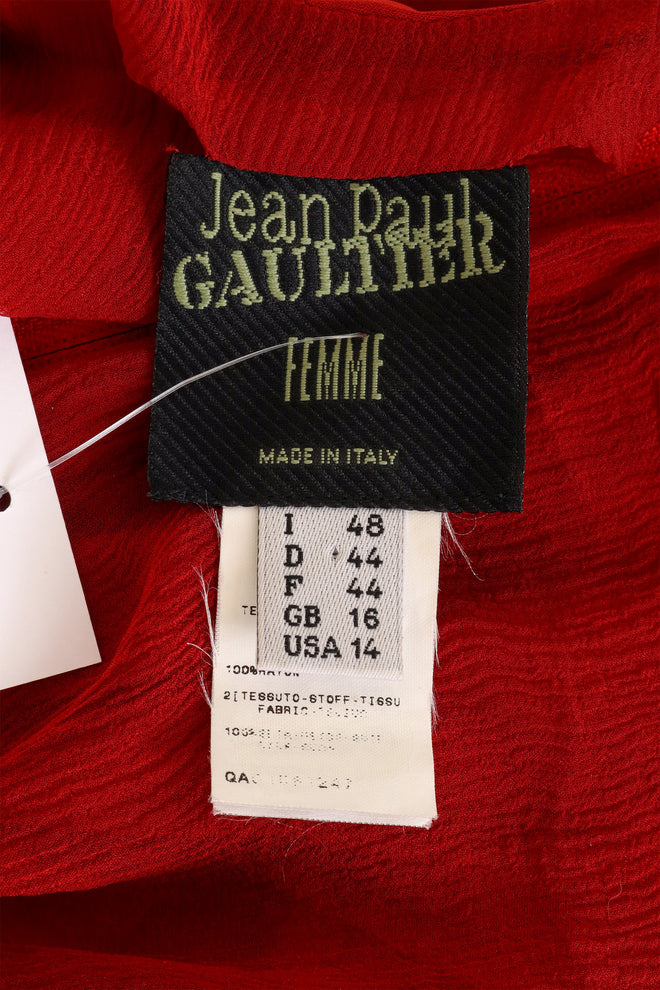 Vintage Jean Paul Gaultier Braided Wrap Column Dress label @ Recess LA