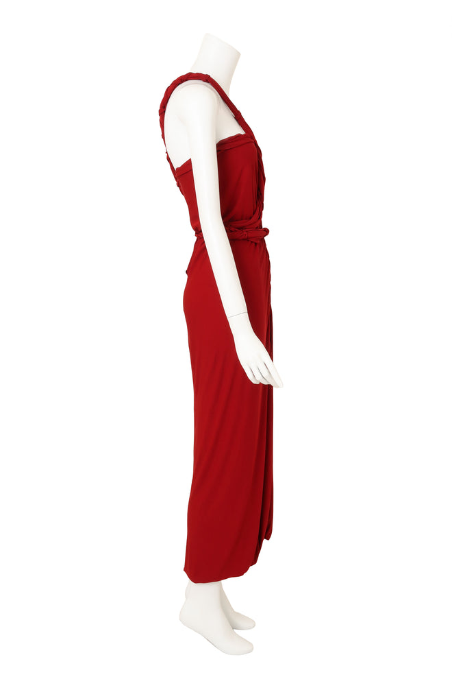Vintage Jean Paul Gaultier Braided Wrap Column Dress on mannequin side @ Recess LA