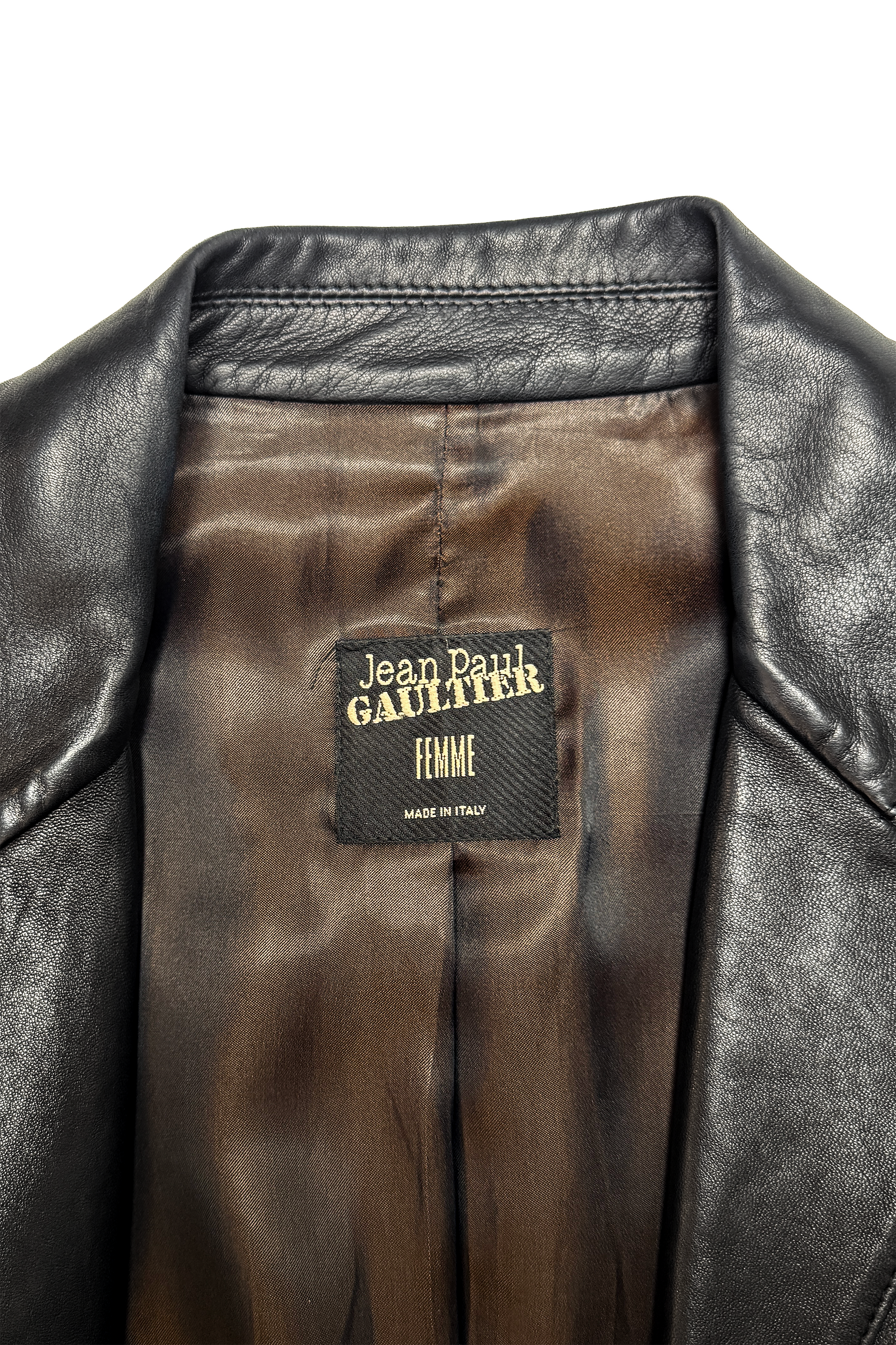 Vintage Jean Paul Gaultier Femme Leather Corset Jacket label @recess la