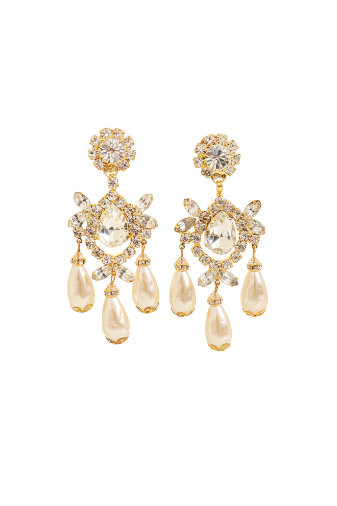 Baroque Crystal Pearl Earrings by Moans @ Recess LA