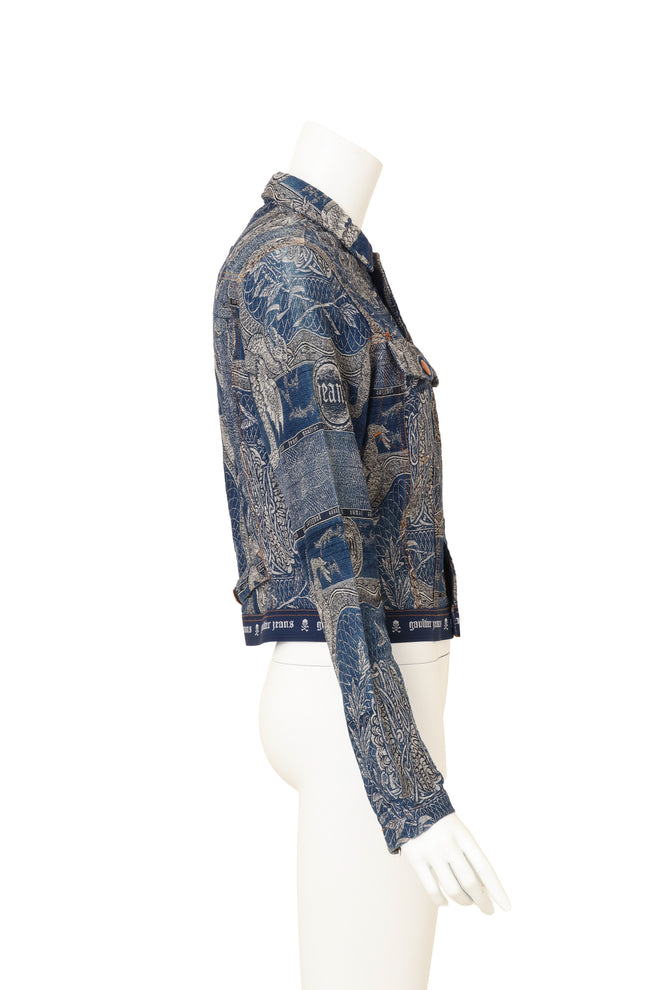 Vintage Jean Paul Gaultier Jacquard Dragon Jacket on mannequin side @ Recess LA