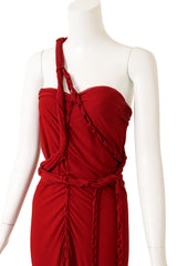 Vintage Jean Paul Gaultier Braided Wrap Column Dress on mannequin close @ Recess LA