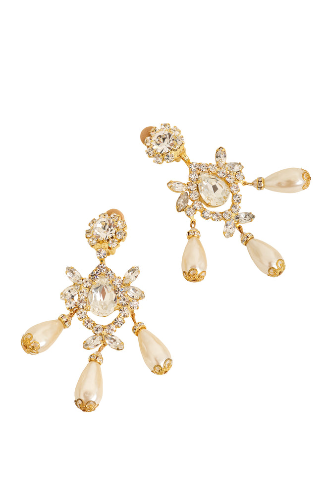 Baroque Crystal Pearl Earrings by Moans close @ Recess LA