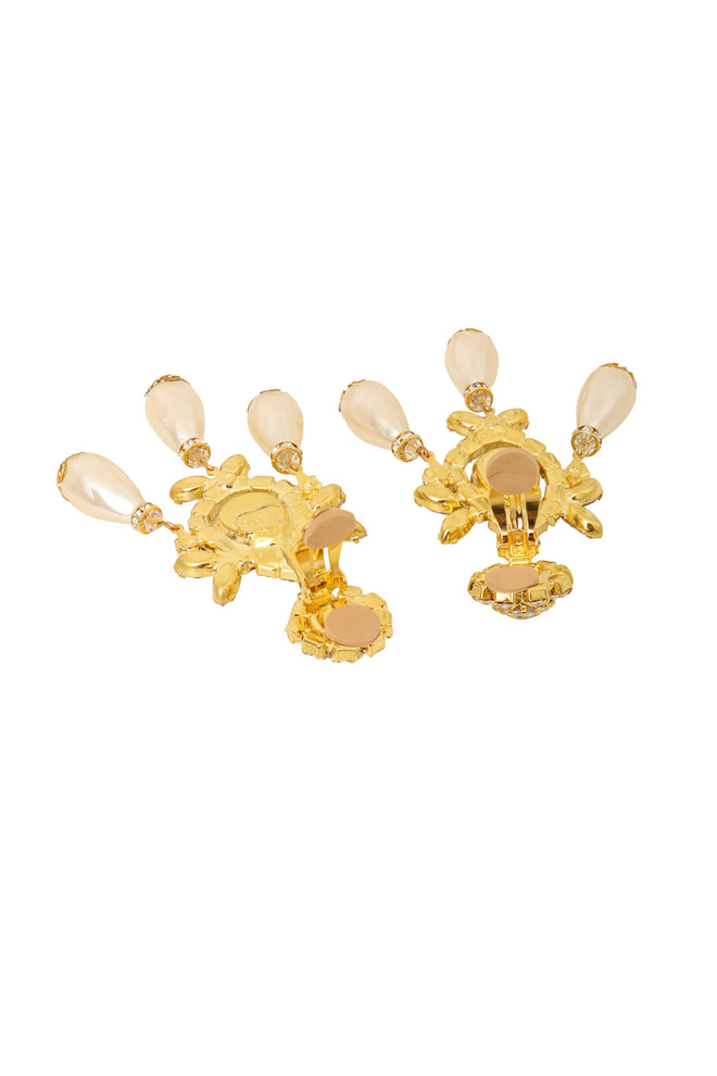 Baroque Crystal Pearl Earrings by Moans backs open @ Recess LA