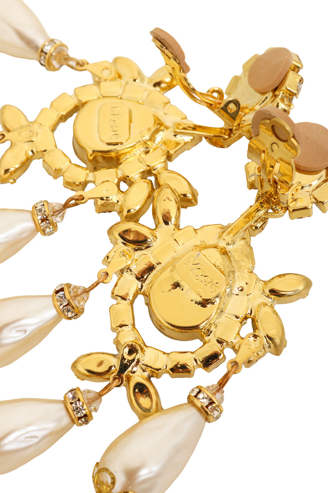 Baroque Crystal Pearl Earrings by Moans logo @ Recess LA