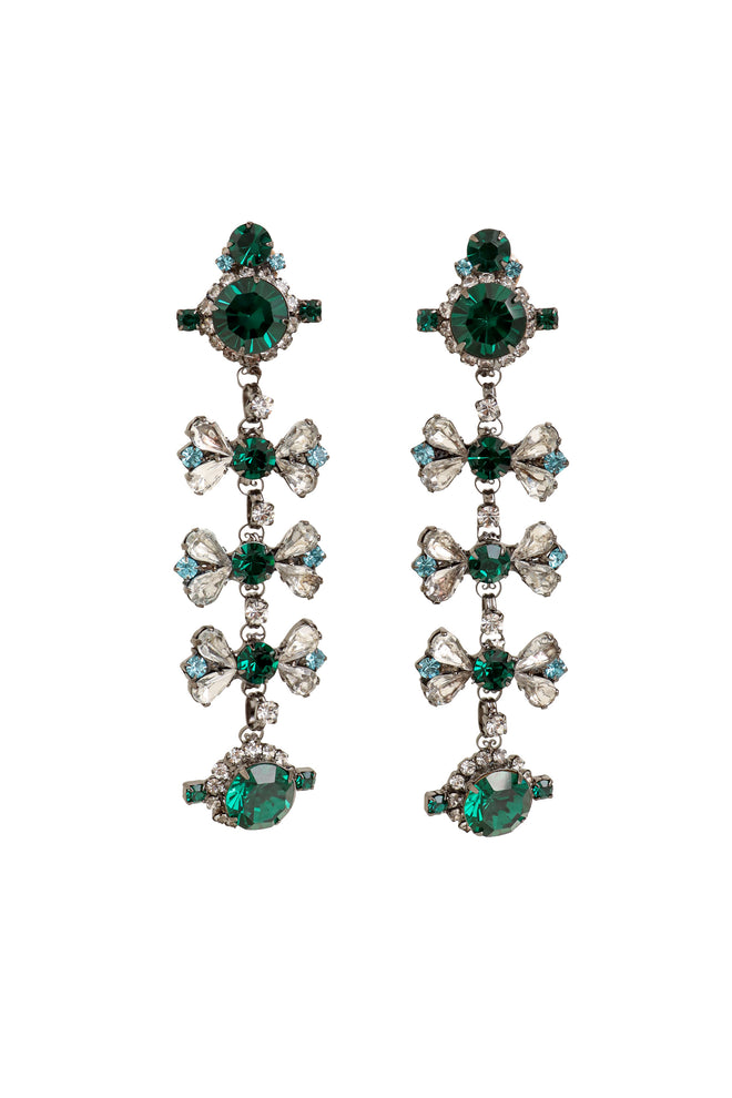 Crystal Bow Cascade Earrings by Moans @ Recess LA