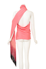 Alexander McQueen Fringe Halter Wrap Top on mannequin back @ Recess LA