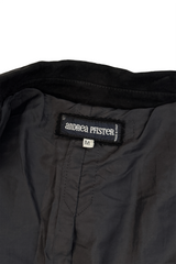 Vintage Andrea Pfister Suede Bow Jacket label @recess la