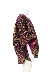 Vintage Charles Patricia Lester Metallic Devoré Velvet Cocoon Jacket on mannequin side @ Recess LA