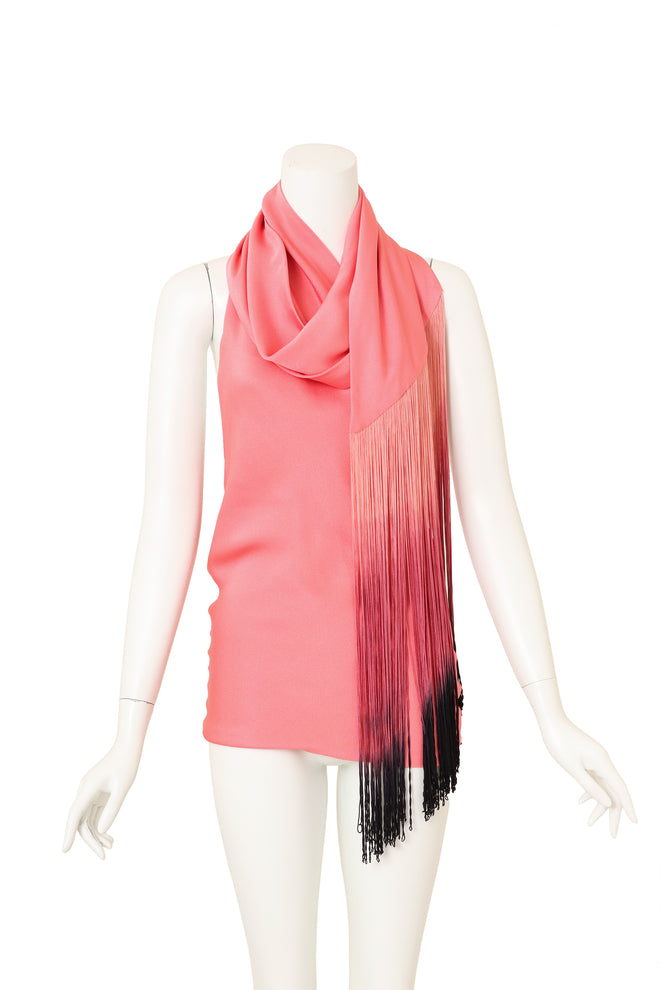 Alexander McQueen Fringe Halter Wrap Top on mannequin fringe in front @ Recess LA