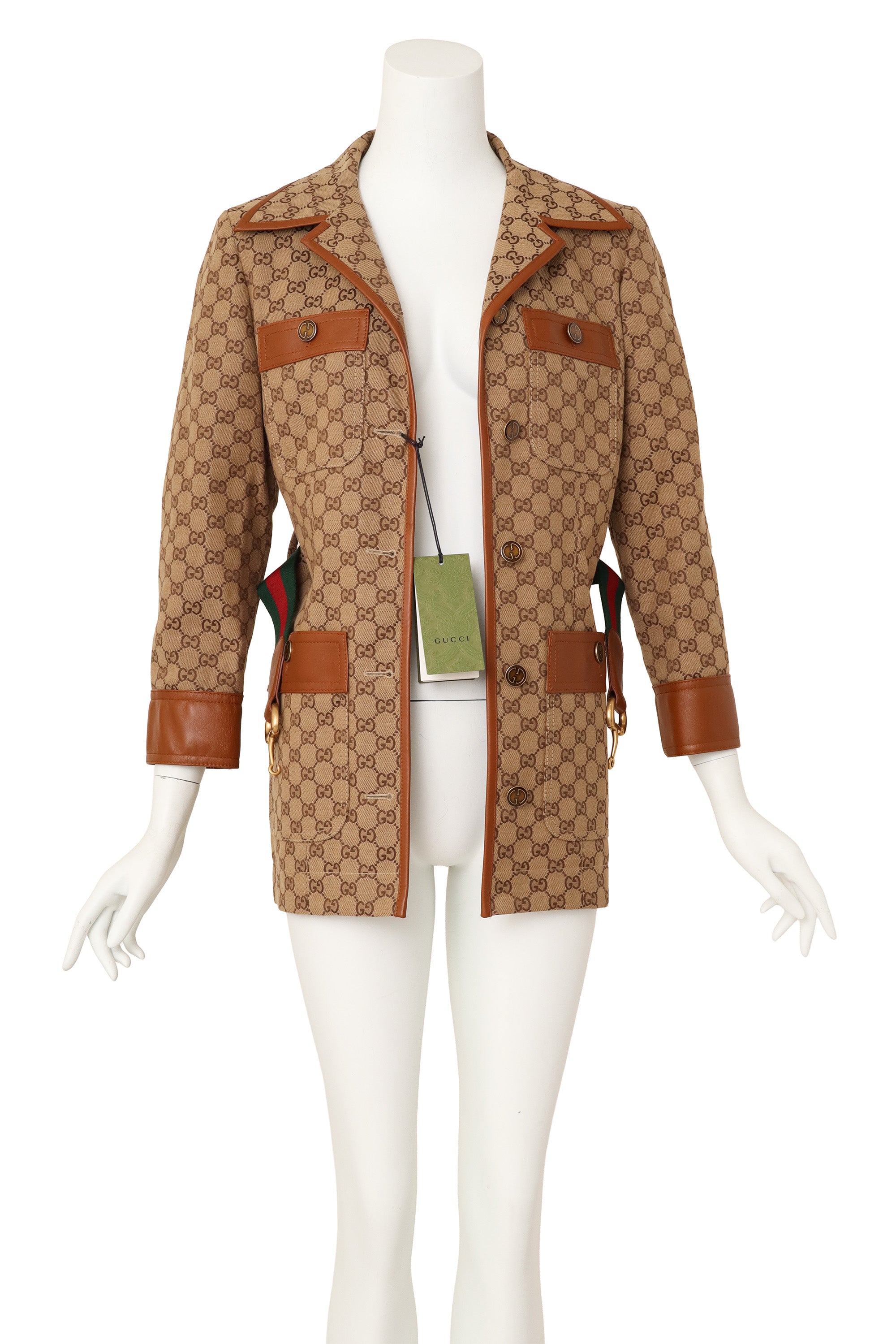 monogram safari jacket by Gucci on mannequin open @ Recess LA