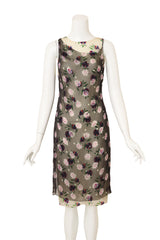 Vintage Gianni Versace Layered Mesh Floral Dress on mannequin @ Recess LA